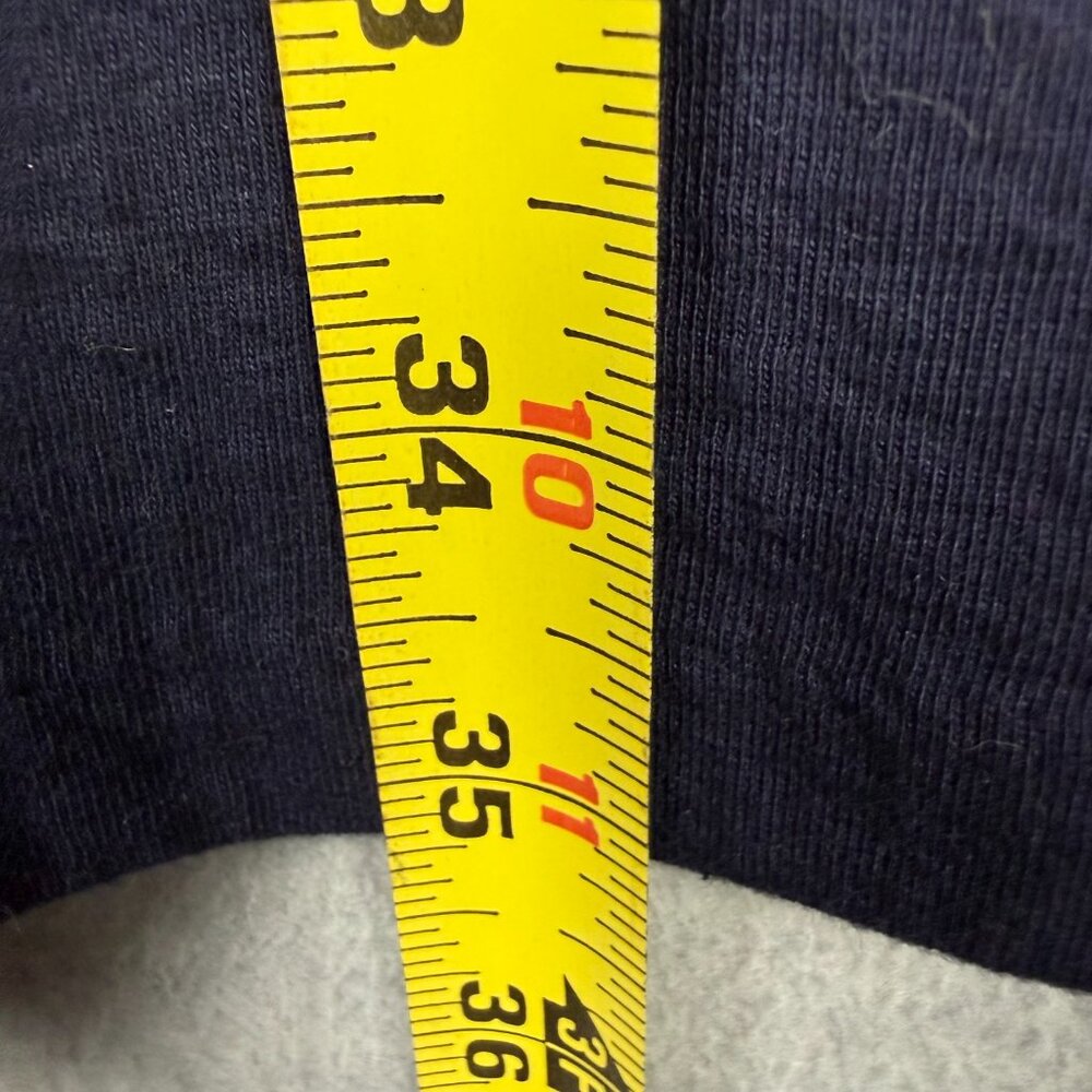 J Crew Factory M Solid Ruffle Sleeve Shift Dress Navy Blue Textured Cotton Blend - Picture 11 of 12